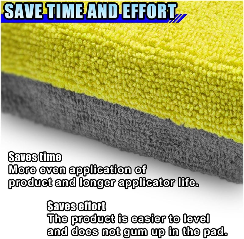 LHDOS 12PCS Ceramic Coating Applicator Sponge, 4.13'' x 1.84'' Microfiber Car Detailing Applicator Pads, Rectangular Car Foam Cleaning Pad, Auto Polishing Pad for Wax, Paint, Sealant (Yellow) - Image 4
